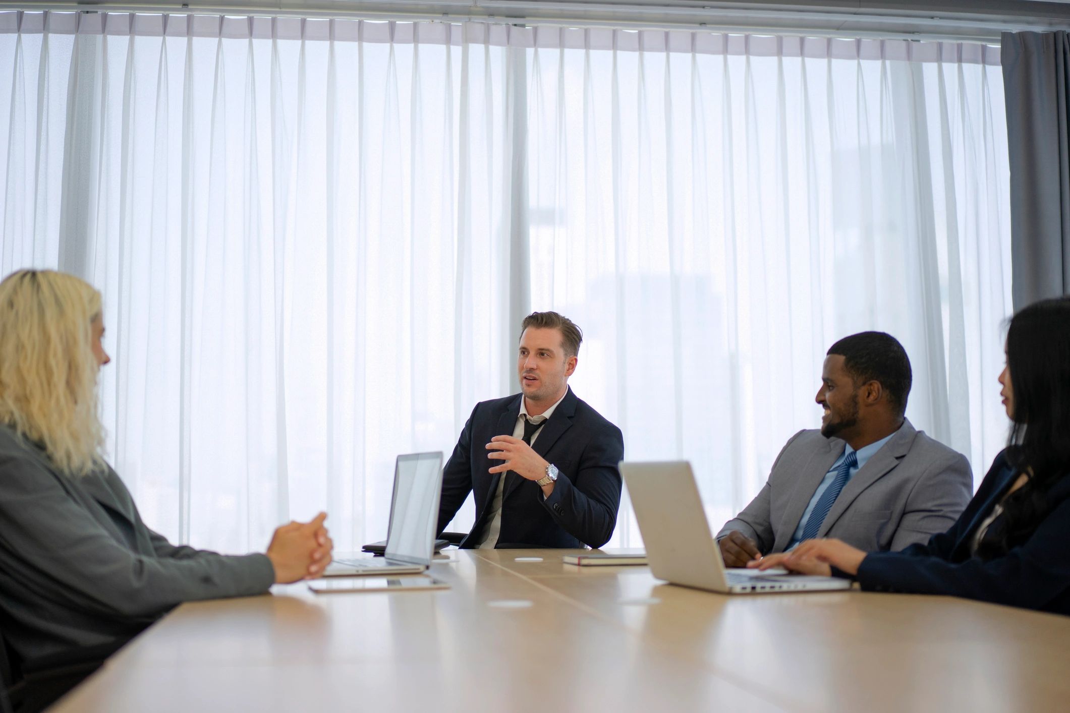 Professionals meeting in a conference room